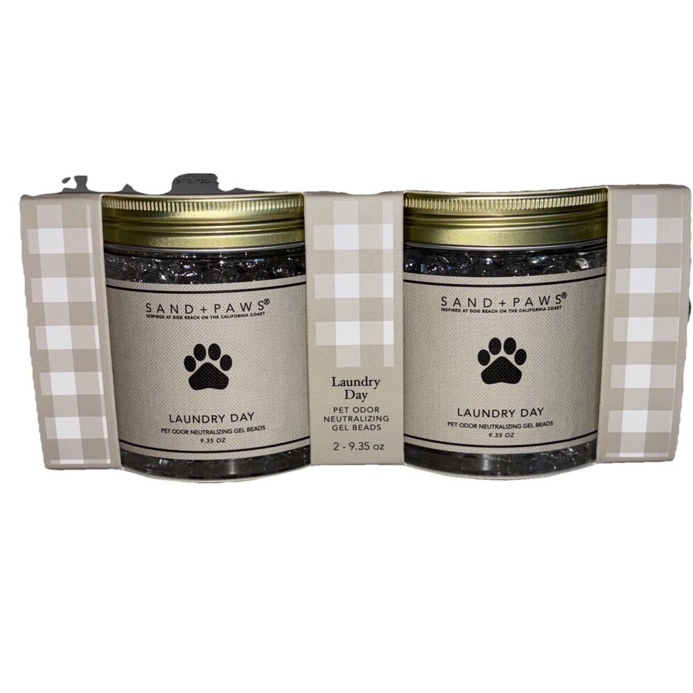 Sand + Paws Fog Odor Neutralizing Gel Beads "Laundry Day" Set of 2 Pet Home NEW